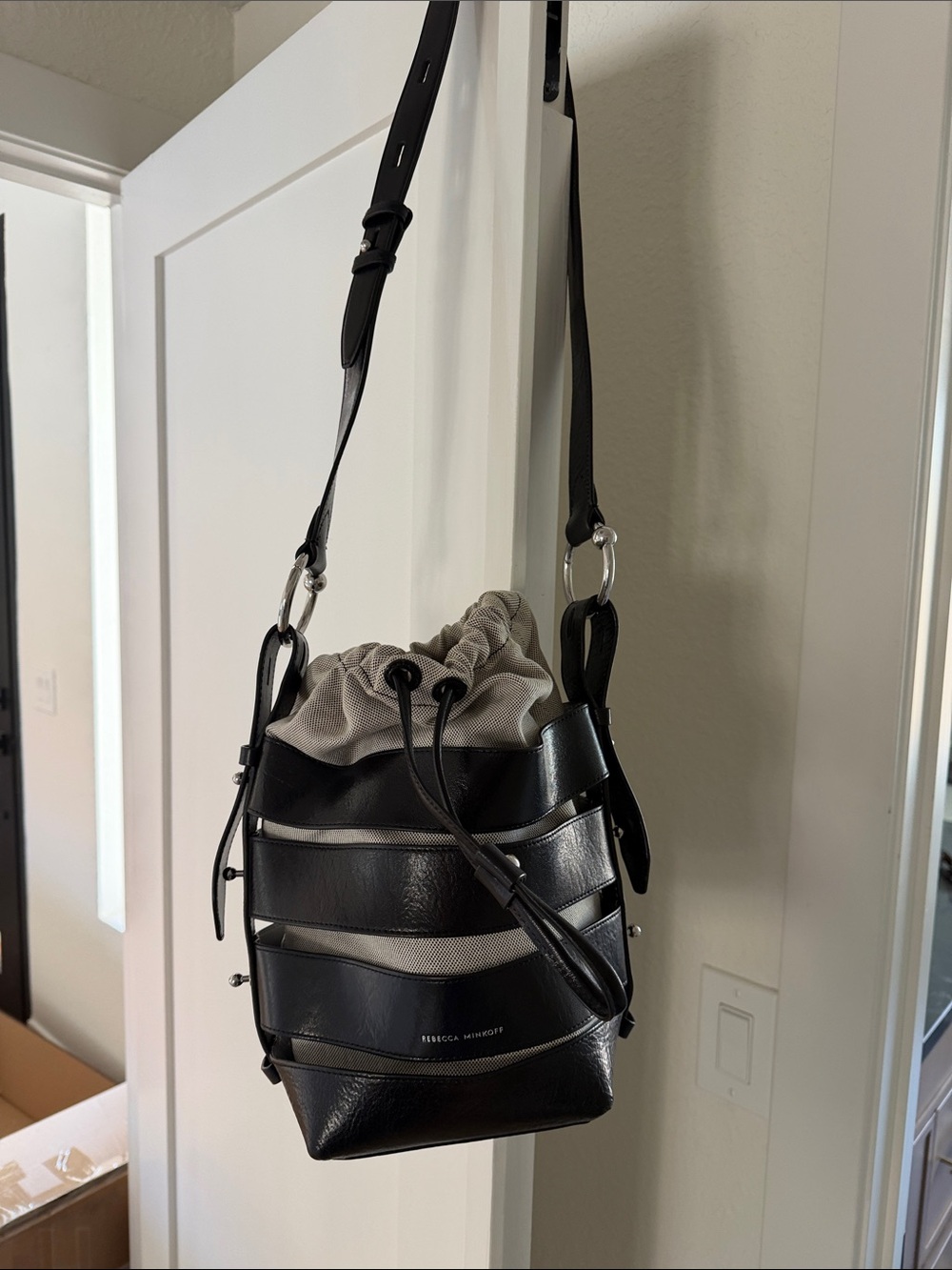Rebecca Minkoff Black Strapped Bucket Bag/cross body - Picture 8 of 9